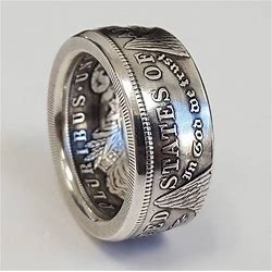 Coin Ring Handcraft Rings Vintage Handmade From Dollar Silver Plated Copy Coin1878 Eagle Silver Plated Us Size 9-16