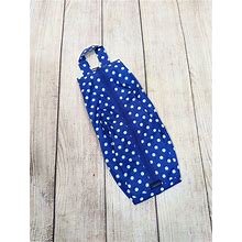 Baggu POLKA DOT BLUE 3D ZIP Bag Expanding Recycled Nylon Pouch Sold As 1 Piece!