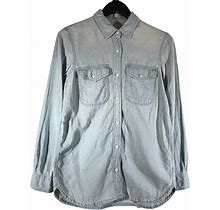 Madewell Denim Work Shirt Button Down Workwear Chambray Oversized XXS Blue Jeans