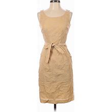 Lafayette 148 New York Casual Dress - Sheath: Tan Damask Dresses - Women's Size 0 Petite