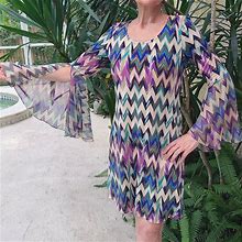 Msk Dresses | Msk Dress With Fun Sleeves | Color: Blue/Purple | Size: S