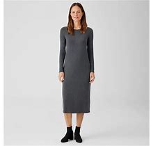 Eileen Fisher | Women's Fine Jersey Jewel Neck Dress | Black | Size: Extra Large Regular
