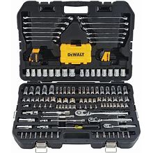 DEWALT Mechanics Tools Kit And Socket Set, 142 Piece, 1 4 3 8 Drive, MM SAE (DWMT73802)