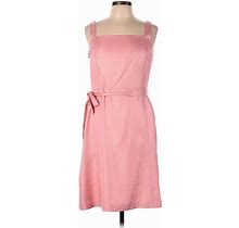 Ann Taylor Casual Dress - A-Line Square Sleeveless: Pink Dresses - Women's Size 10 Petite
