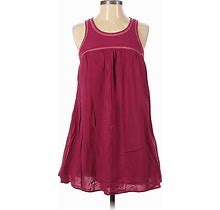 Tea & Cup Casual Dress - Dropwaist Scoop Neck Sleeveless: Pink Dresses - Women's Size Small