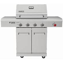 Nexgrill Deluxe 4-Burner Dual Energy Propane Gas Grill With Infrared Side Burner And Cabinets - 63000Btus