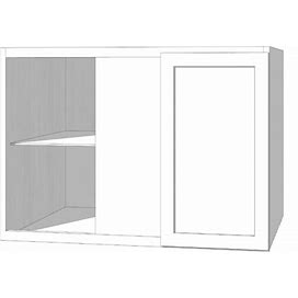 Craftline Ready To Assemble Shaker White Wall Cabinets Blind Corner Cabinet - 36 Inch X 12 Inch X 30 Inch
