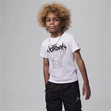 Jordan Dri-FIT MJ Sport Little Kids' Graphic T-Shirt In White, Size: 7 | 85C908-001