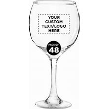Custom Premiere Wedding Wine Glasses 20.5 Oz Set Of 48, Personalized Bulk Pack - Restaurant Glassware, Perfect For Red Wine Or White Wine - Clear