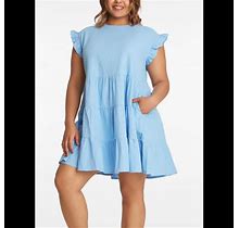 Adyson Parker Dresses | Adyson Parker Sky Blue Babydoll Plus Size 1X Dress | Color: Blue | Size: 1X