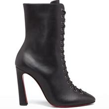 Christian Louboutin Adoxa Zip Ankle Booties, Black, Women's, 41EU, Boots Ankle Boots & Booties