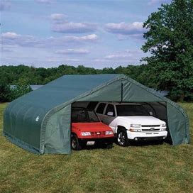Shelterlogic 22' X 20' X 12' Hunter Green Double Wide Garage - 82044 | Shelter Logic