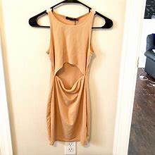 Prettylittlething Dresses | Nude Mini Bodycon Dress | Color: Tan | Size: 4