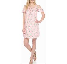 Crown & Ivy Dresses | Crown & Ivy Flower Power Signature Stripe Parrot Dress Button Back Shift | Color: Pink/White | Size: 3X