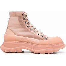 Alexander Mcqueen - Chunky-Sole Ankle Boots - Women - Rubber/Fabric/Fabric - 36.5 - Pink