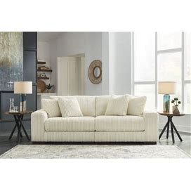 Ashley Lindyn Ivory Modular Loveseat, Cream Contemporary And Modern Couches From Coleman Furniture