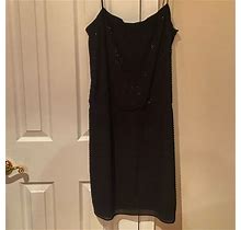 Ann Taylor Dresses | Nwt Ann Taylor Drop Waist Black Beaded Dress Sz 10 | Color: Black | Size: 10