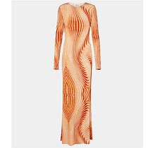 Tove, Malloree Printed Jersey Maxi Dress, Women, Orange, US 4, Dresses, Materialmix