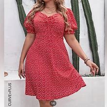 Shein Dresses | Plus Allover Heart A-Line Dress | Color: Red | Size: 2X