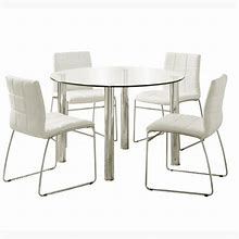 Furniture Of America Poipen Contemporary Metal 5-Piece Dining Set In White