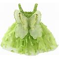 Gvdentm Girls Dresses Girl Casual Flutter Sleeve Dress With Pockets Green,12