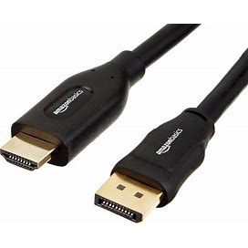Amazon Basics Displayport To HDMI Display Cable, Uni-Directional, 1920X1200, 1080P, Gold-Plated Plugs, 25 Foot, Black