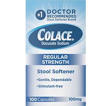 Colace Stool Softener, Regular Strength, 100 Mg, Capsules - 100 Ea