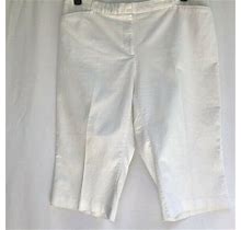 Cirrow Womens White Capri Pants Casual Plus Size 20