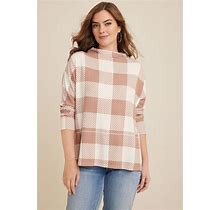 Maurices Women's XX Large Size Sylvan Plaid Tunic Top Brown