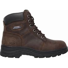 Skechers Women's Work Relaxed Fit: Workshire - Peril ST Boots | Size 8.5 | Brown | Leather/Synthetic