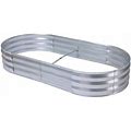 Luxenhome 6 ft. X 3 ft. Oval Raised Galvanized Steel Garden Bed Planter