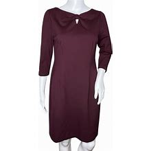 Talbots Dresses | Talbots Dress Womens 4 Petite Purple Sheath Bow Office Career Party Minimalist | Color: Purple | Size: 4P