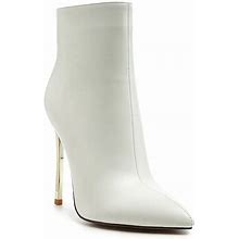 London Rag Siren Women's Heeled Ankle Boots, Size: 8, White