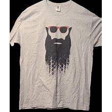 Men's Printed Bread & Sunglasses Graphic Design T-Shirt Size Xl Gray