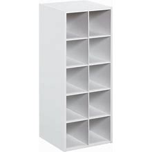 Closetmaid 10 Cube Stackable Wooden Home Or Office Storage Unit, White (Used)
