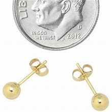 Solid 14K Gold Ball Stud Earrings - Assorted Sizes | 4mm
