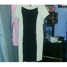 Calvin Klein Dresses | Calvin Klein Black & Tan Slimming Dress Size 10 | Color: Black/Cream | Size: 10