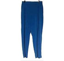Vintage Blue High Rise Pleated Front Tapered Leg Trousers Pants