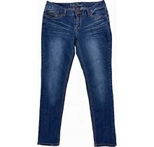 Ariya Jeans Skinny Denim 9/10 Regular Blue Flap Pockets