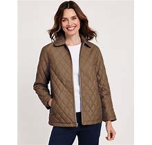 Blair Women's Quilted Zip-Front Coat - Brown - XL - Womens