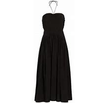 Vince Women's Ruched Halter Midi-Dress - Black - Size Medium