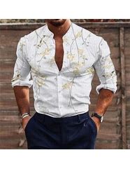 Image result for Men's White Floral Shirts