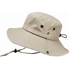 YUEHAO Accessories Summer Outdoor Sun Hat Protection Bucket Boonie Cap Solid Adjustable Fishing Hat Bucket Hats Beige