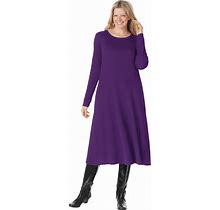 Plus Size Women's Thermal Knit A-Line Dress By Woman Within In Radiant Purple (Size 2X)
