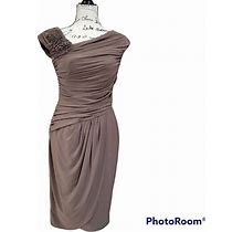 Adrianna Papell Brown Cocktail Bodycon Midi Dress - Size 8