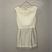 Giambattista Valli Dresses | Cream And Silver Giambattista Valli Mini Sleeveless Dress | Color: Cream/Silver | Size: Xs