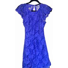Purple Lace Dress With Open Back & Pockets! | Color: Purple | Size: M