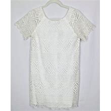 Madewell White Lace Lyric Dress Shift Sheath Scalloped Hem Crochet