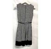 Calvin Klein Houndstooth A Line Ponte Knit Petite Dress Fit & Flare 2P
