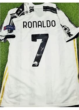 Adidas Shirts | Cristiano Ronaldo Juventus 2020 2021 Uefa Soccer Jersey Shirt Bnwt L Sku Ei9894 | Color: White | Size: L